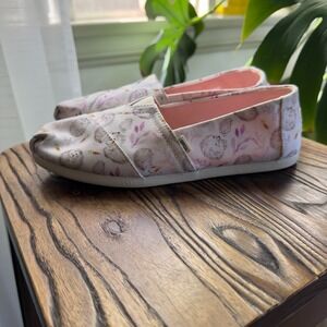 TOMS Hedgehog Print Slip On Casual Shoes Cute‎ Pattern Women's Size 6
